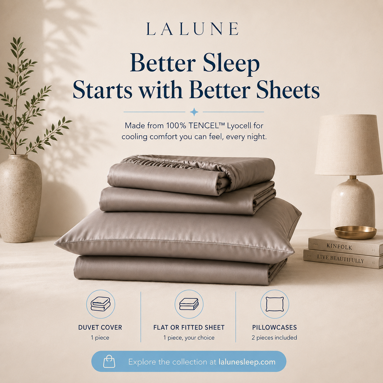 100% TENCEL™ Lyocell Cooling Bedding Set