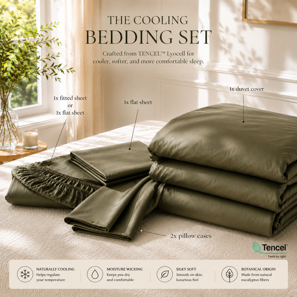 Parure de lit rafraîchissante 100 % TENCEL™ Lyocell