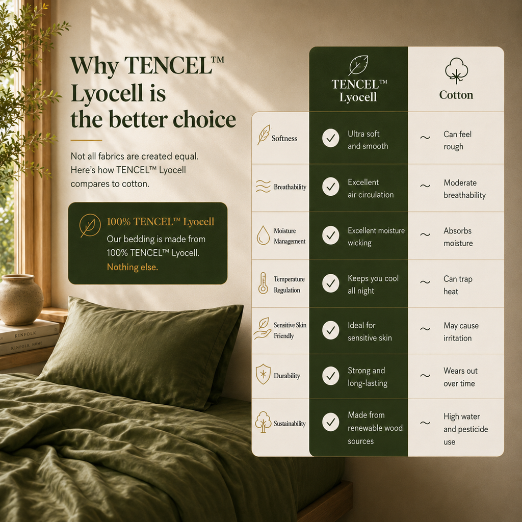 Parure de lit rafraîchissante 100 % TENCEL™ Lyocell